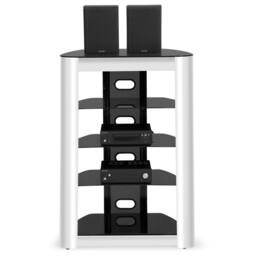 Centurion Supports ZINNIA 5-Shelf Flat Screen TV/Hi-Fi/AV Rack Glass Multimedia Stand - thumbnail 2