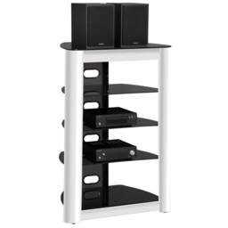Centurion Supports ZINNIA 5-Shelf Flat Screen TV/Hi-Fi/AV Rack Glass Multimedia Stand - thumbnail 1