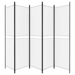 Berkfield Home 5-Panel Room Divider White 250x200 cm Fabric - thumbnail 4