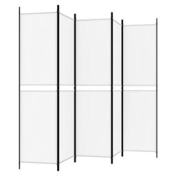 Berkfield Home 5-Panel Room Divider White 250x200 cm Fabric - thumbnail 5