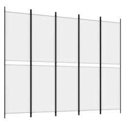 Berkfield Home 5-Panel Room Divider White 250x200 cm Fabric - thumbnail 2