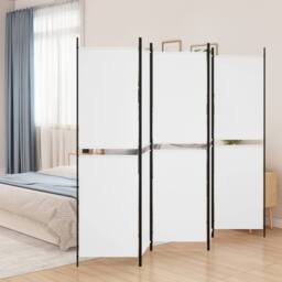 Berkfield Home 5-Panel Room Divider White 250x200 cm Fabric - thumbnail 1