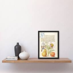 "Artery8 Caterpillar Flowers & Fruit Calligraphy Framed Wall Art Print - Size: W12"" x H16""" - thumbnail 4