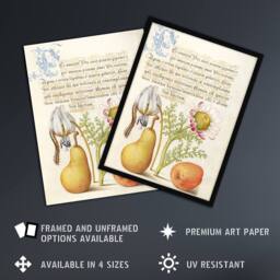 "Artery8 Caterpillar Flowers & Fruit Calligraphy Framed Wall Art Print - Size: W12"" x H16""" - thumbnail 2