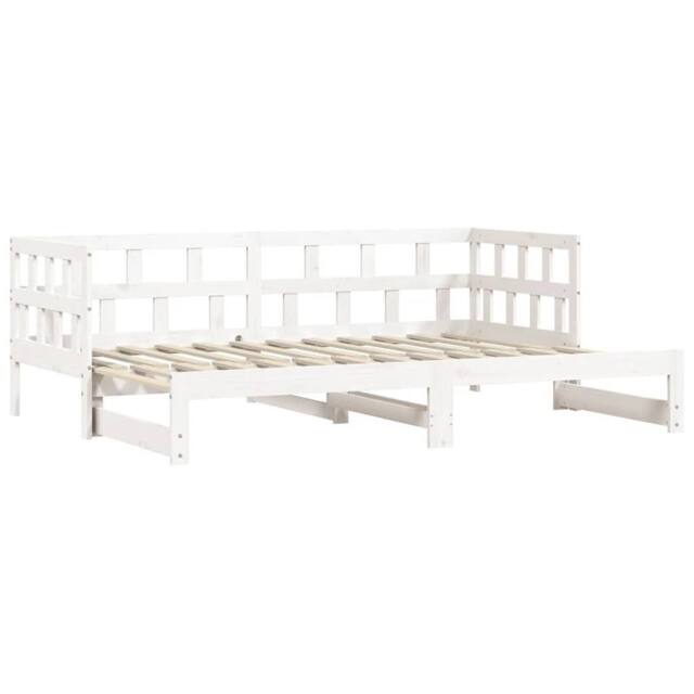 Berkfield Home Beautiful Daybed with Trundle White 90x190 cm Solid Wood Pine - image 1