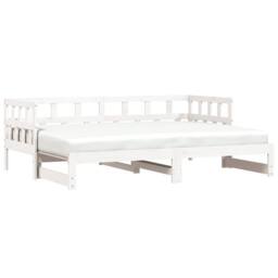 Berkfield Home Beautiful Daybed with Trundle White 90x190 cm Solid Wood Pine - thumbnail 3