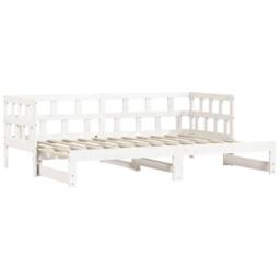 Berkfield Home Beautiful Daybed with Trundle White 90x190 cm Solid Wood Pine - thumbnail 1