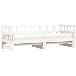Berkfield Home Beautiful Daybed with Trundle White 90x190 cm Solid Wood Pine - thumbnail 4