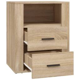 Berkfield Home Bedside Cabinet Sonoma Oak 50x36x60 cm Engineered Wood in Brown - Size: 50 x 36 x 60 cm - thumbnail 7