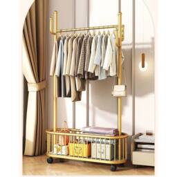 EONLION Gold Double Clothes Rail Hanging Rack Garment Display - Size: 500mm