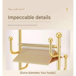EONLION Gold Double Clothes Rail Hanging Rack Garment Display - Size: 500mm - thumbnail 3