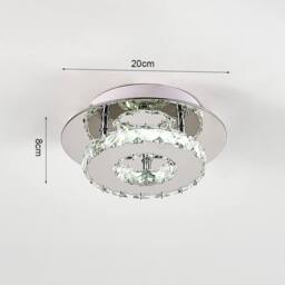 Modern Small Crystal LED Ceiling Light for Hallways & Corridor in Silver - thumbnail 2