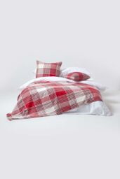 Homescapes Tartan Pattern Cushion Cover in Red - Size: 45 cm x 45 cm - thumbnail 4