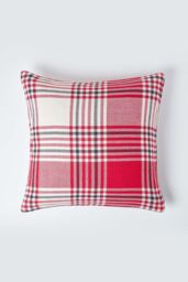 Homescapes Tartan Pattern Cushion Cover in Red - Size: 45 cm x 45 cm - thumbnail 1