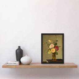 "Artery8 Still Life Bouquet Roses in a Vase Latour Framed Wall Art Print - Size: W12"" x H16""" - thumbnail 4