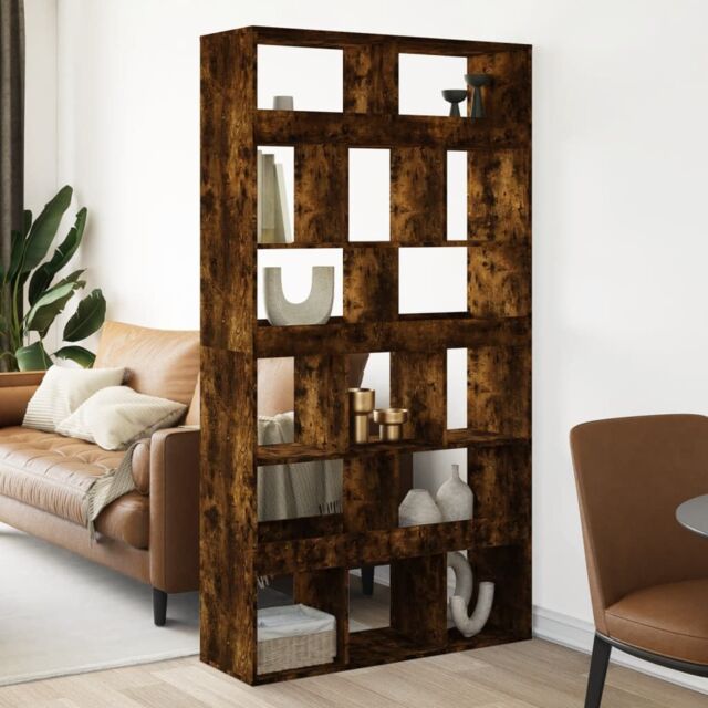 Berkfield Home Room Divider Smoked Oak100x33x187.5 cm Engineered Wood in Brown - Size: 100x33x187.5 cm - image 1