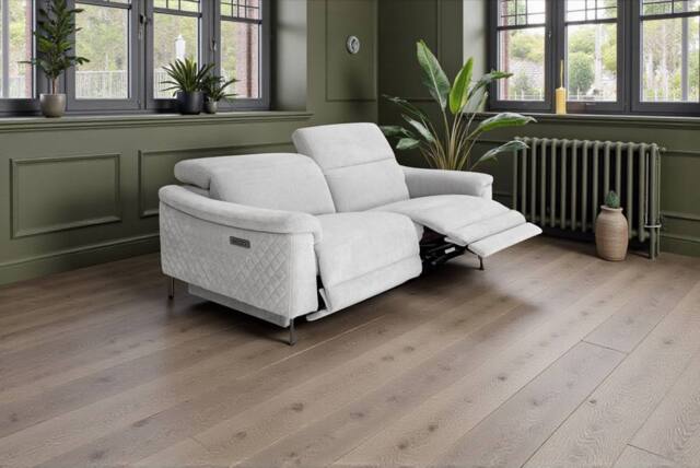 META Sofa Orbit 3 Seater Power Recliner in Light Grey - image 1