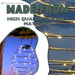Marco Paul Solar Powered Warm White Copper LED Spiral Hanging Garden Lights - thumbnail 8