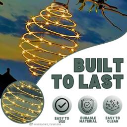 Marco Paul Solar Powered Warm White Copper LED Spiral Hanging Garden Lights - thumbnail 3