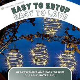 Marco Paul Solar Powered Warm White Copper LED Spiral Hanging Garden Lights - thumbnail 7