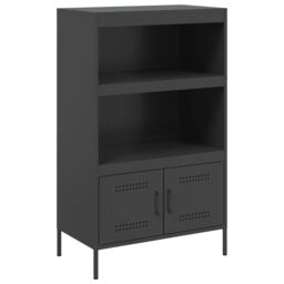 Berkfield Home Highboard Black 68x39x113 cm Steel - Size: 68 x 39 x 113 cm - thumbnail 2