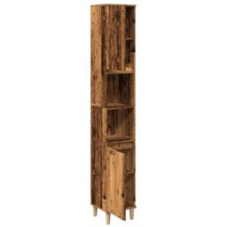 Berkfield Home Bathroom Cabinet Old Wood 30x30x190 cm Engineered Wood in Brown - Size: 30 x 30 x 190 cm - thumbnail 5