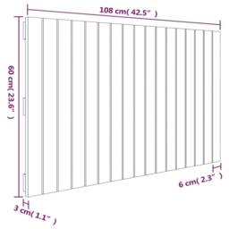 Berkfield Home Wall Headboard 108x3x60 cm Solid Wood Pine in Light Tan - Size: 108 x 3 x 60 cm - thumbnail 8