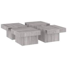 Berkfield Home Classic Coffee Table Grey Sonoma 90x90x28 cm Engineered Wood - Size: 90 x 90 x 28 cm - thumbnail 4
