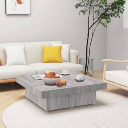 Berkfield Home Classic Coffee Table Grey Sonoma 90x90x28 cm Engineered Wood - Size: 90 x 90 x 28 cm - thumbnail 2
