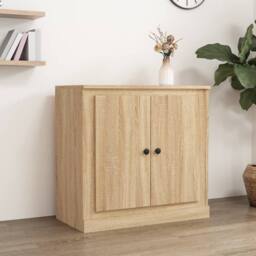 Berkfield Home Sideboard Sonoma Oak 70x35.5x67.5 cm Engineered Wood in Light Tan - thumbnail 2