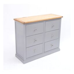 Cabinet Bits Rocca 6 Drawer Chest of Drawers Chrome Knob in Grey - thumbnail 3