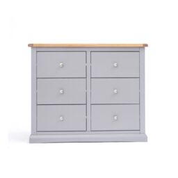 Cabinet Bits Rocca 6 Drawer Chest of Drawers Chrome Knob in Grey - thumbnail 1