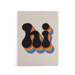 "Artery8 Hi Vibrant Retro Rainbow Font Typography Word Canvas Wall Art Print - Size: W24"" x H32""" - thumbnail 1