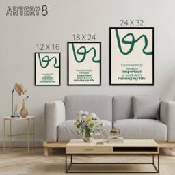 "Artery8 Accidentally Important At Work Ruining My Life Framed Canvas Art Print in Green - Size: W12"" x H16""" - thumbnail 4