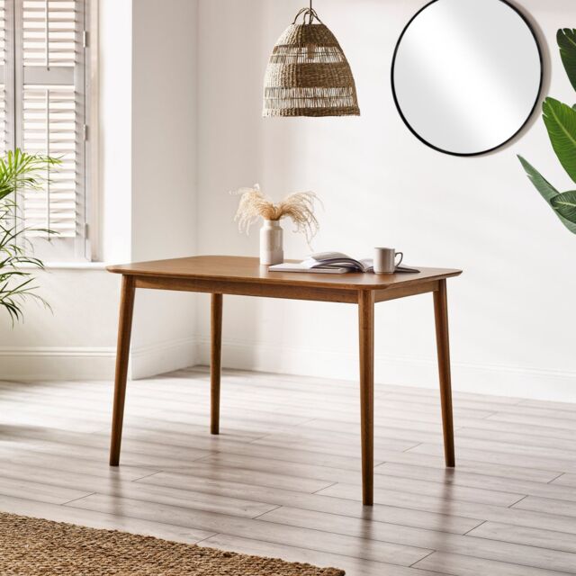 FurnitureboxUK Lynton 4 Seat Rustic Solid Wood Farmhouse Dining Table in Walnut - image 1