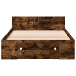 Berkfield Home Bed Frame with Drawer without Mattress Smoked Oak 75x190 cm Small Single in Brown - thumbnail 4