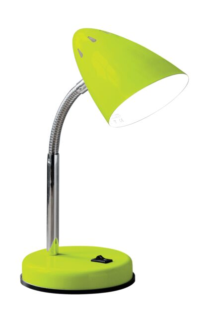 Orsina Red Desk Lamp With EU Plug, Flexible Chrome Lighting Arm, Modern Bedside Table Lamp, Reading Lamp Fixture in Green - image 1