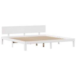 Berkfield Home Bed Frame with Headboard without Mattress White 180x200 cm Super King - thumbnail 7