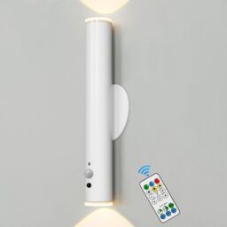 Harper Living Battery Operated Wall Lights with Motion Sensor, Rechargeable Wall Lamp Indoor, LED Wall Sconce, White - thumbnail 1