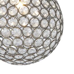 Happy Homewares Modern Metal & Clear Beaded Glass IP44 Rated Bathroom Ceiling Light in Metallic Gold - thumbnail 5