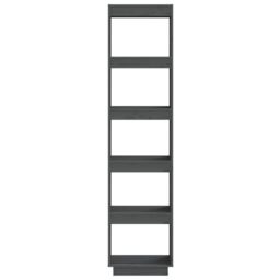 Berkfield Home Book Cabinet/Room Divider Grey 40x35x167 cm Solid Wood Pine - Size: 40 x 35 x 167 cm - thumbnail 5