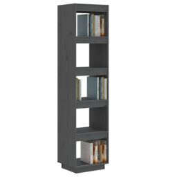 Berkfield Home Book Cabinet/Room Divider Grey 40x35x167 cm Solid Wood Pine - Size: 40 x 35 x 167 cm - thumbnail 4