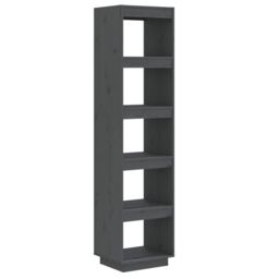 Berkfield Home Book Cabinet/Room Divider Grey 40x35x167 cm Solid Wood Pine - Size: 40 x 35 x 167 cm - thumbnail 2