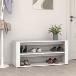 Berkfield Home Shoe Rack White 100x35x45 cm Engineered Wood - Size: 100 x 35 x 45 cm