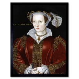 "Artery8 Scrots Catherine Parr Painting Home Decor 12x16"" Framed Wall Art Print in Black - Size: W12"" x H16""" - thumbnail 1
