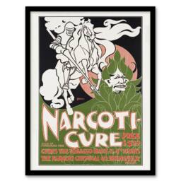 Artery8 Will H Bradley Narcoticure Vintage Advert Framed Wall Art Print in Green - Size: A4 - thumbnail 1