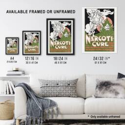 Artery8 Will H Bradley Narcoticure Vintage Advert Framed Wall Art Print in Green - Size: A4 - thumbnail 3