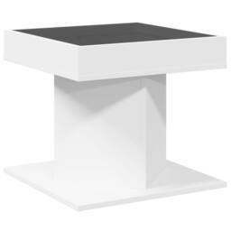 Berkfield Home Coffee Table with LED White 50x50x45 cm Engineered Wood - Size: 50 x 50 x 45 cm - thumbnail 8