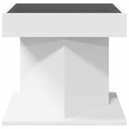 Berkfield Home Coffee Table with LED White 50x50x45 cm Engineered Wood - Size: 50 x 50 x 45 cm - thumbnail 6