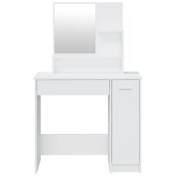 Berkfield Home Dressing Table with Mirror High Gloss White 86.5x35x136 cm - thumbnail 6